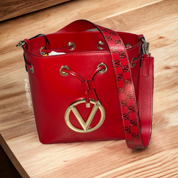 Valentino By Mario Valentino Karl Forever Red Made In Italy Genuine Leather NWT - Picture 4 of 15